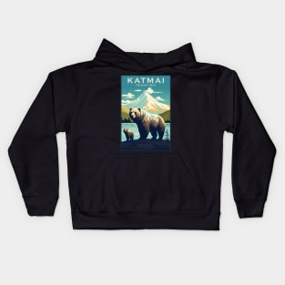 Katmai National Park Travel Poster Kids Hoodie